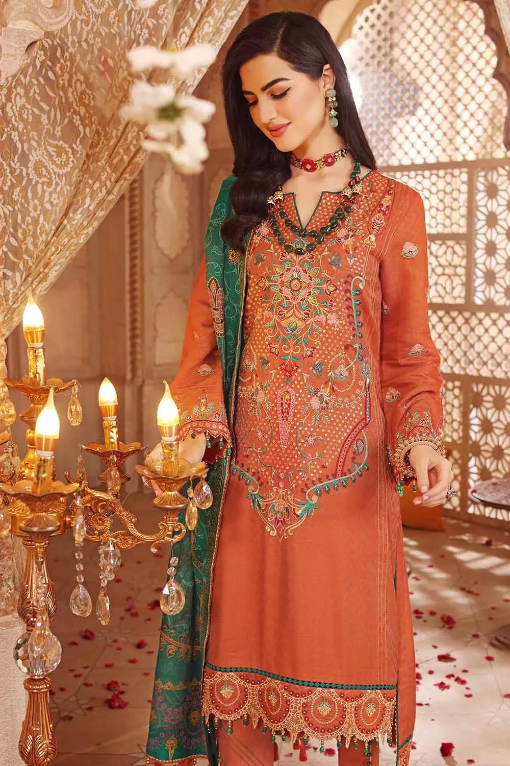 Gul Ahmed Eid Sale 3PC Unstitched Jacquard Embroidered Suit