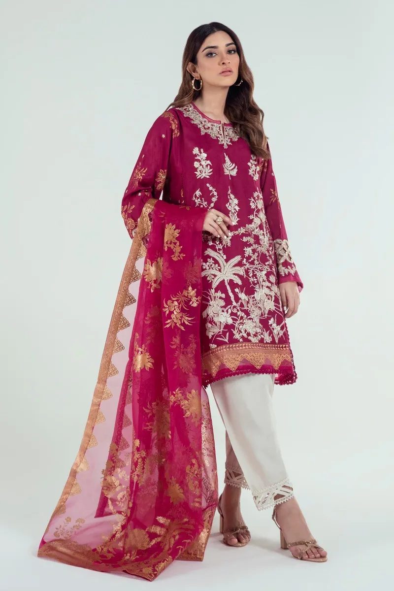 Sana Safinaz eid Sale Raw Silk Printed 3 pc Suit