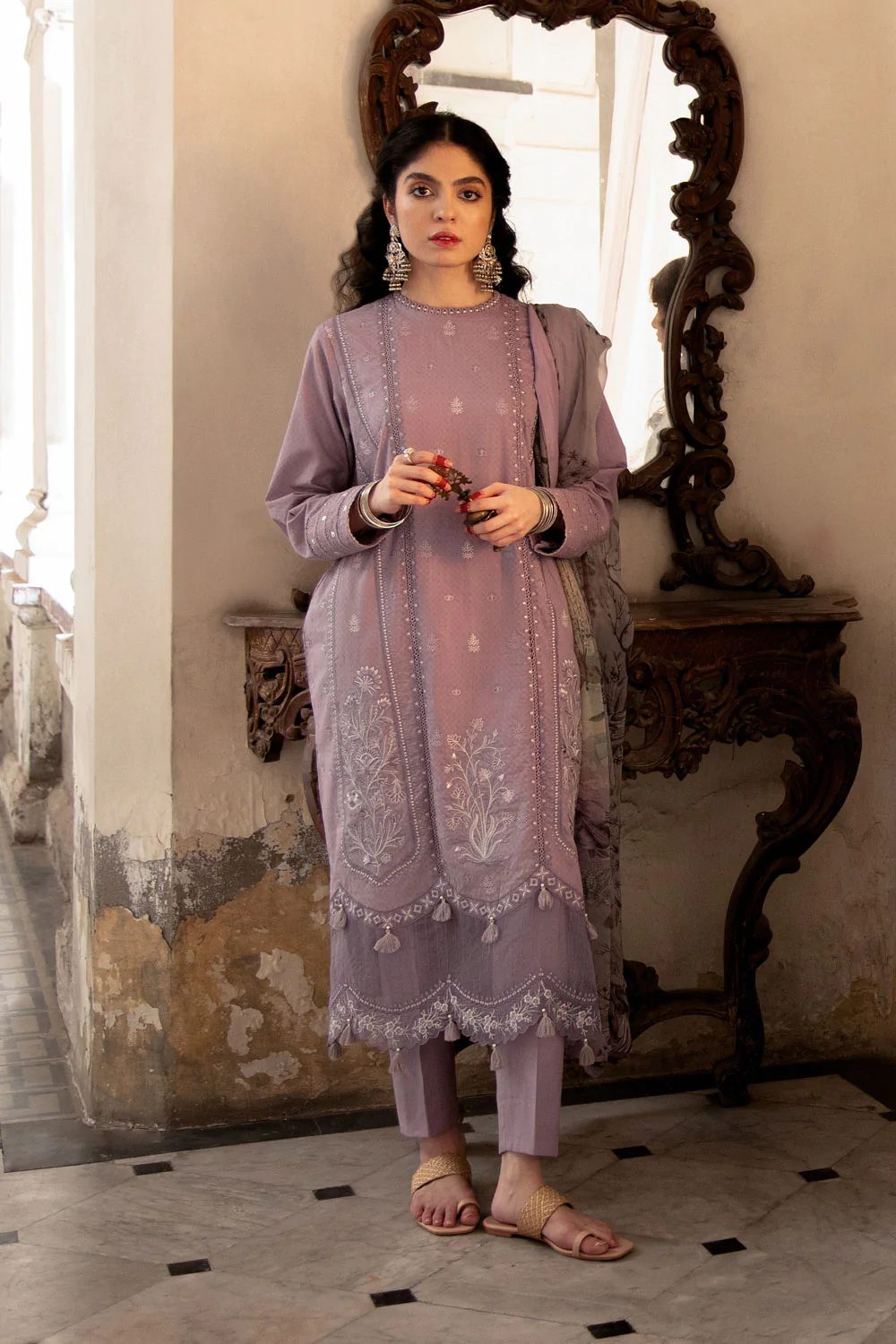 Sapphire Eid Sale Embroidered Dobby 2 pc Suit