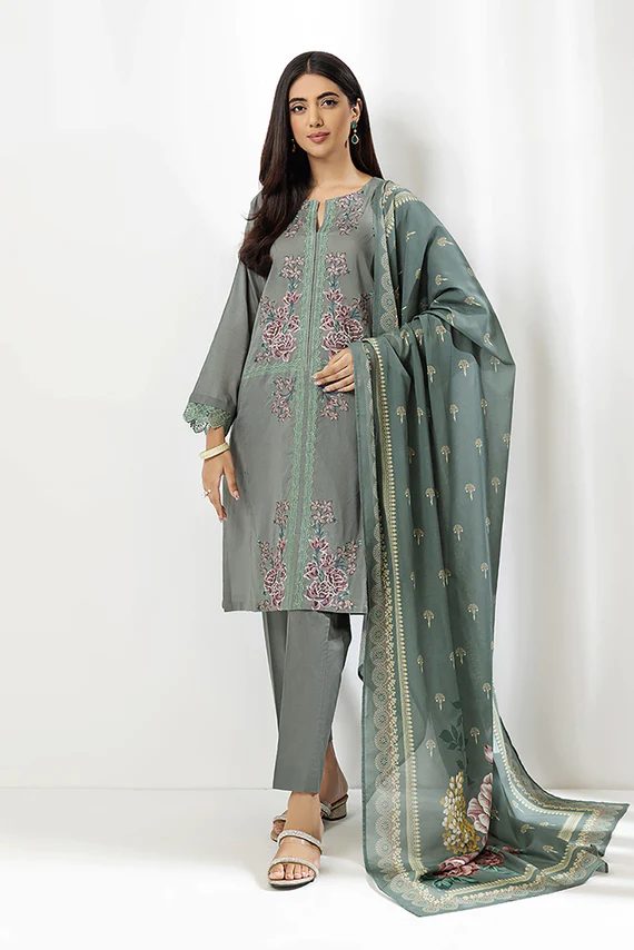 Printed Embroidered 3 PC suit