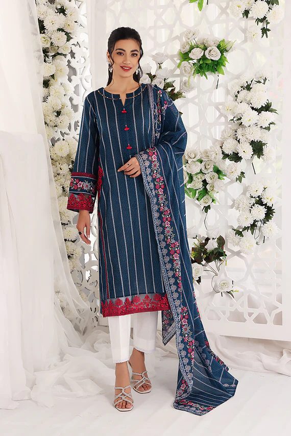 Printed Embroidered Lawn Unstitched 3 pc suit