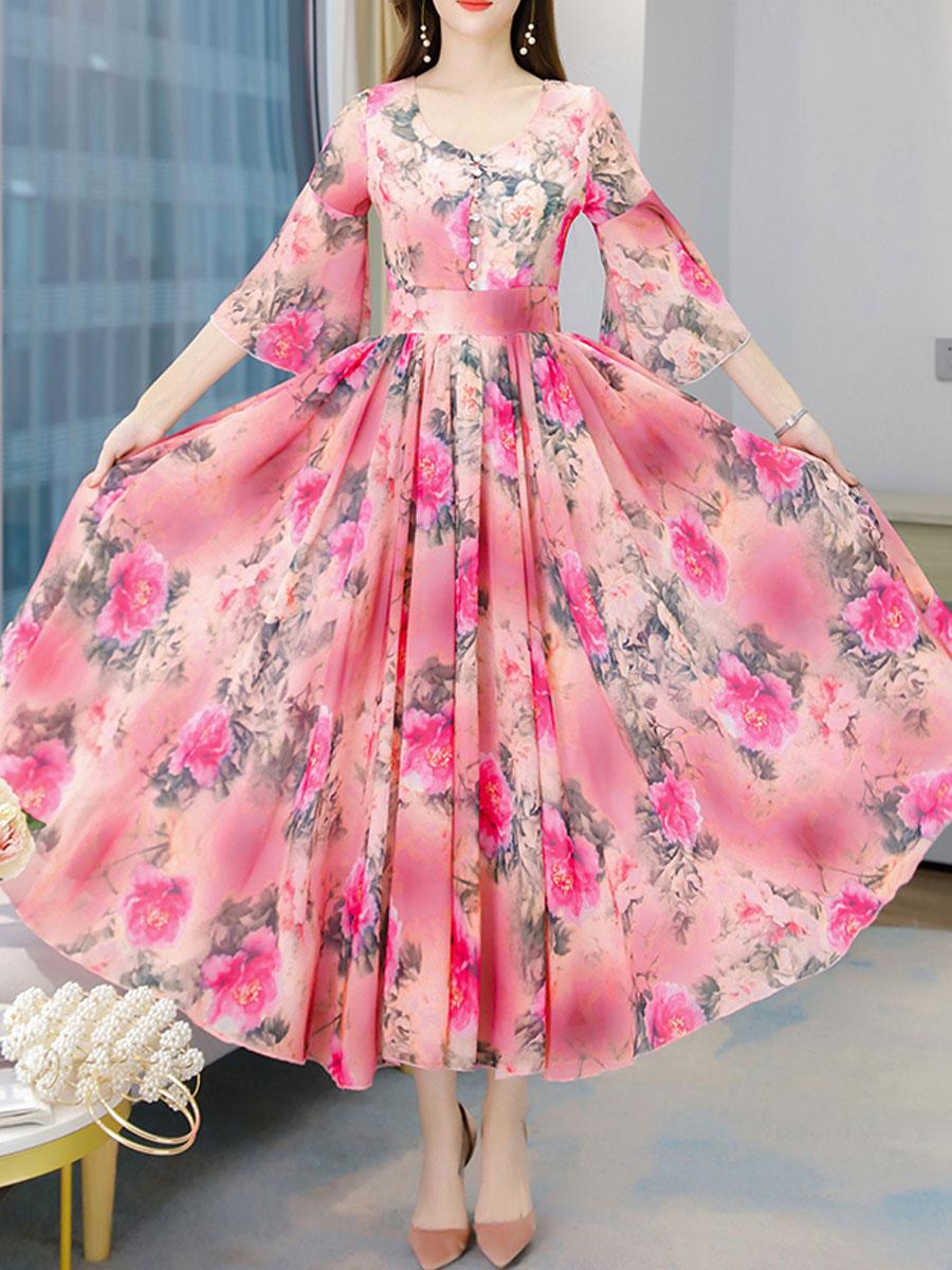 New Floral Western Long Frock Designs 2023 Images