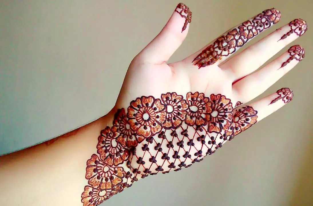 Arabic mehndi design front hand