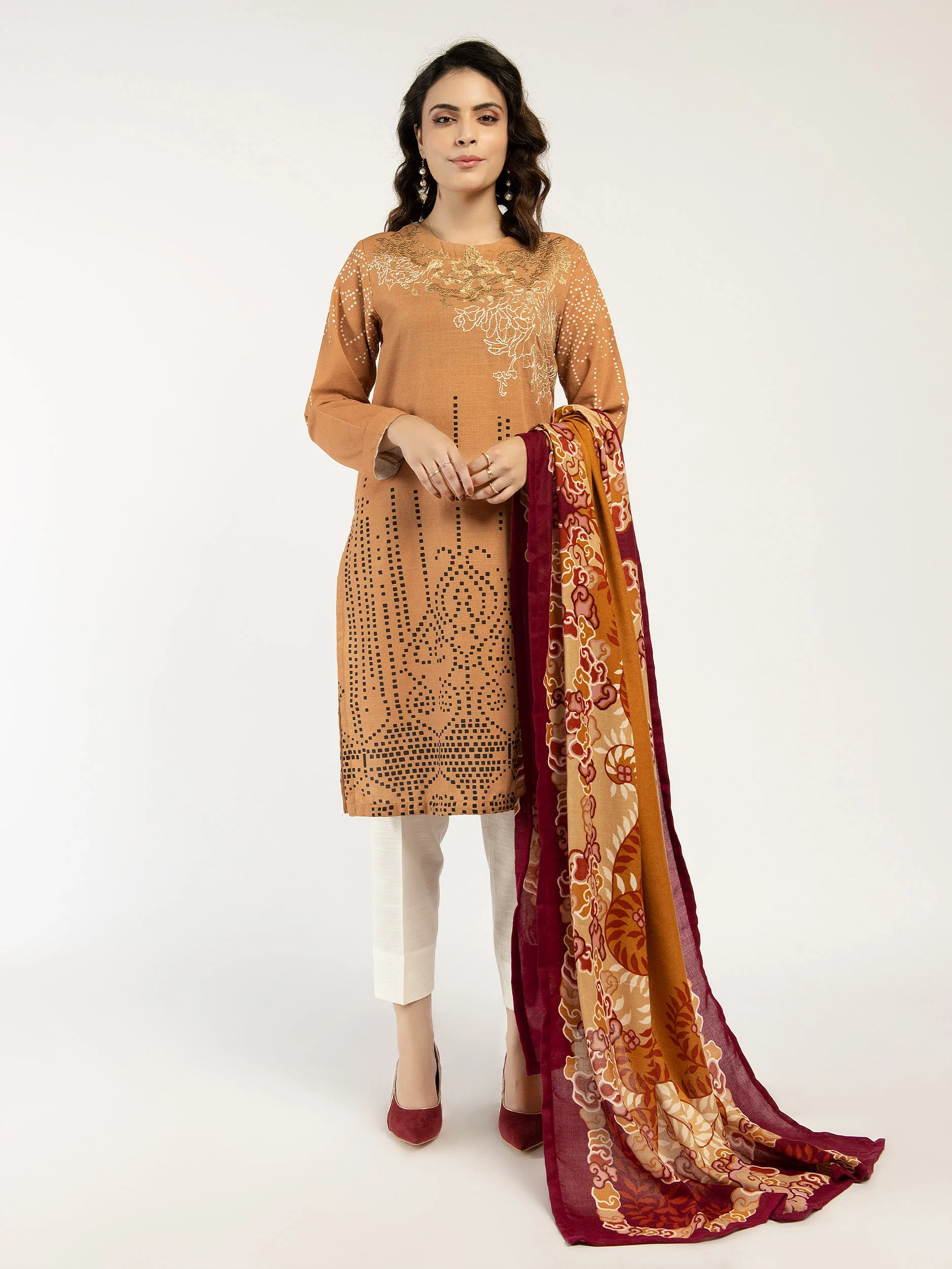 Embroidered Khaddar Pret 2 pc Suit
