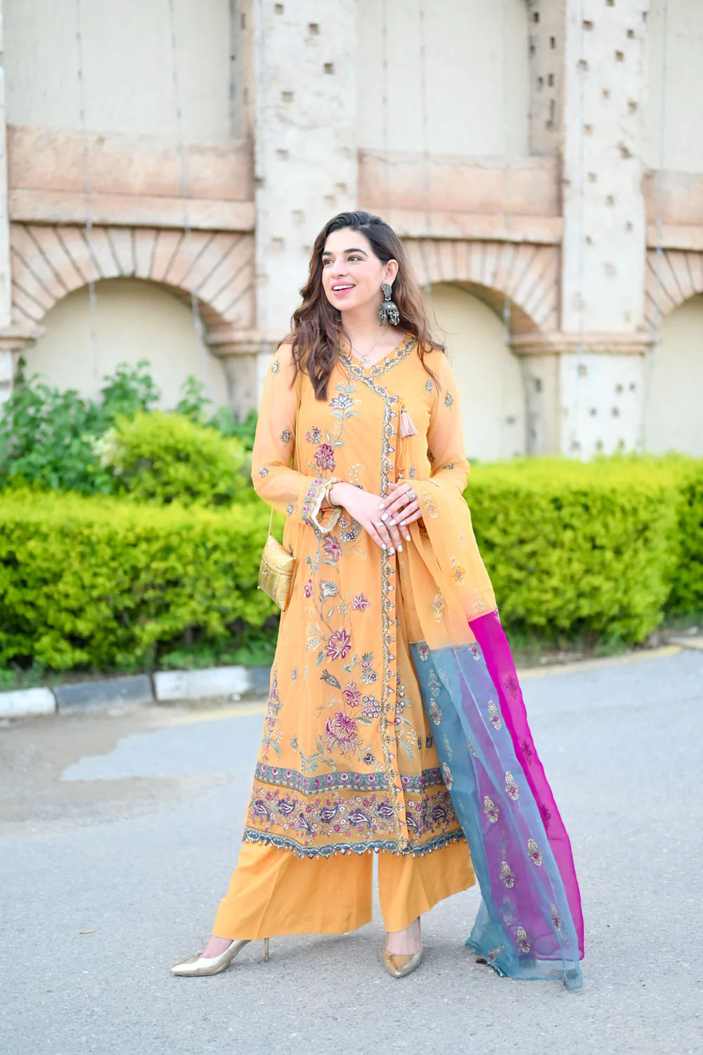 Embroidered Net Unstitched 3 pc Suit
