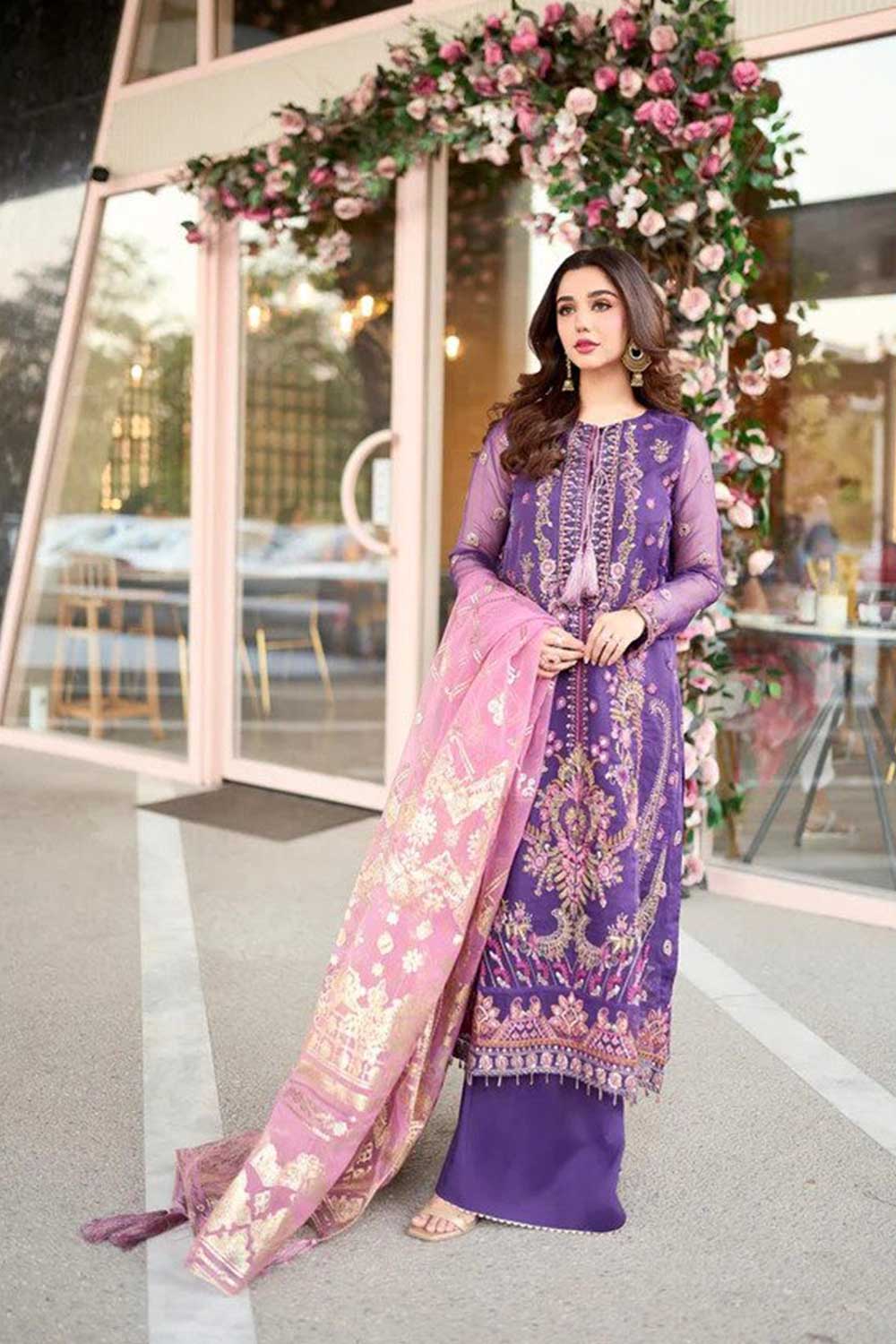 Embroidered Organza Unstitched 3 Pc Suit