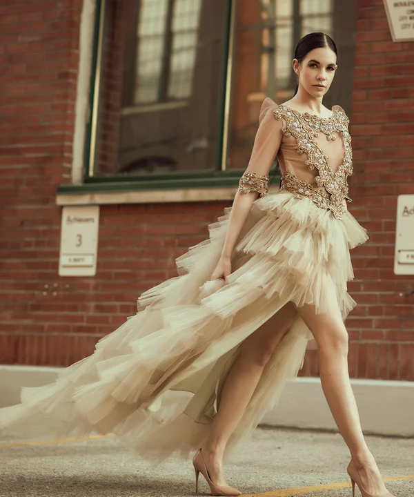 Gilded Tulle couture dress