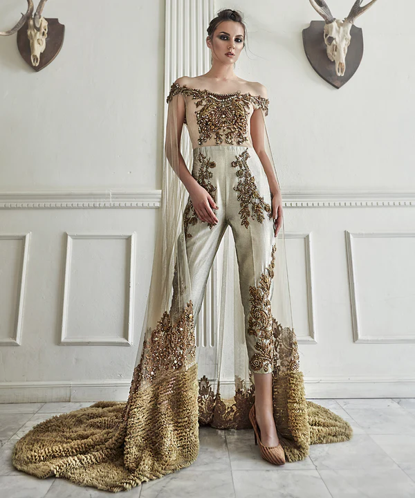 Gold Emblazon bridal dress