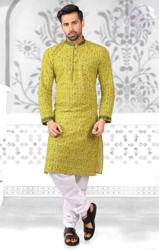 Mehndi Kurta With Pajama Designs For Men