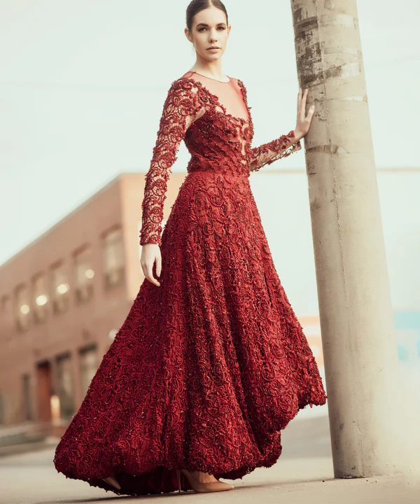 Regal Rouge couture dress