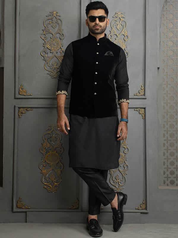 kurta with waistcoat designs for men