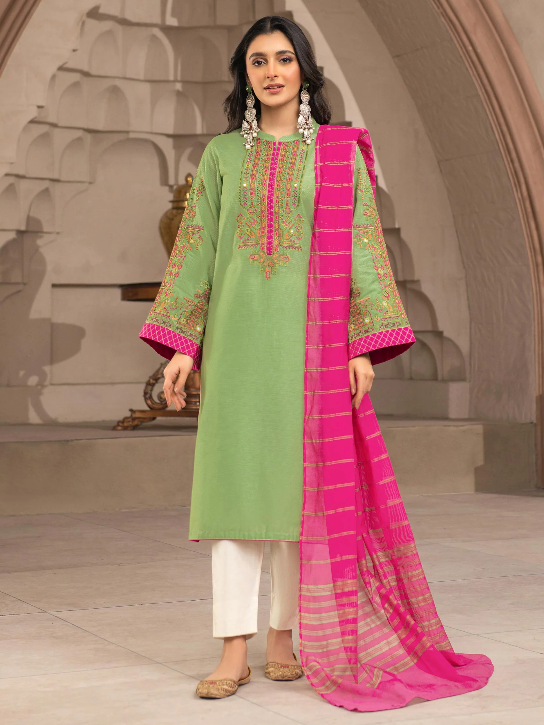 2 Piece Yarn Dyed Suit-Embroidered