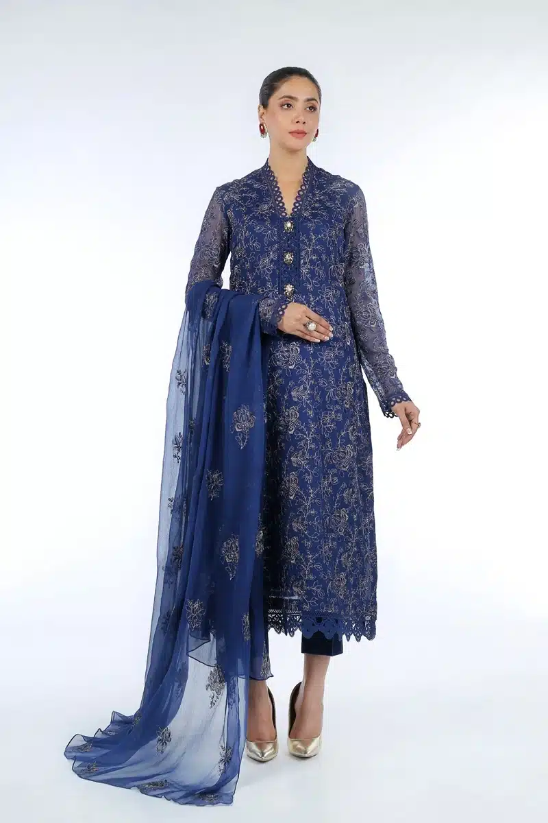 Embroidered Chiffon Self 2pc suit