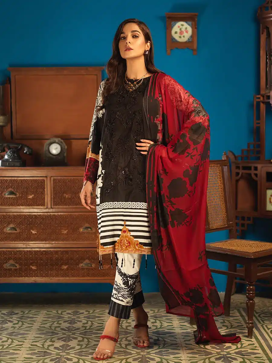 Silkoria Lawn Shirt with Embroidered suit