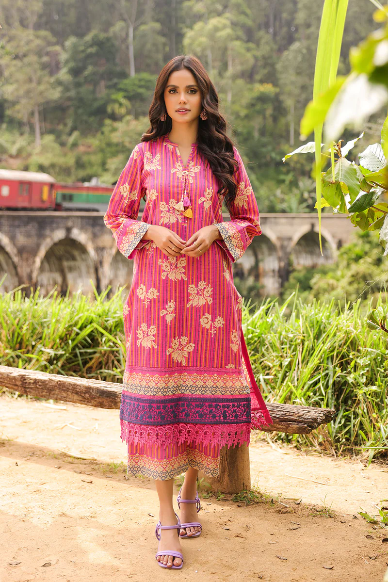 2 Pc Embroidered Two Way Slub Suit