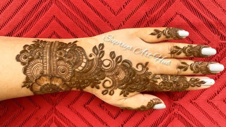 Easy & Beautiful Arabic Mehndi Designs Front Hand Images 2024