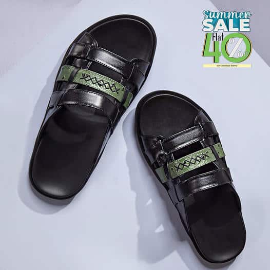 Black and green sandal on sale
