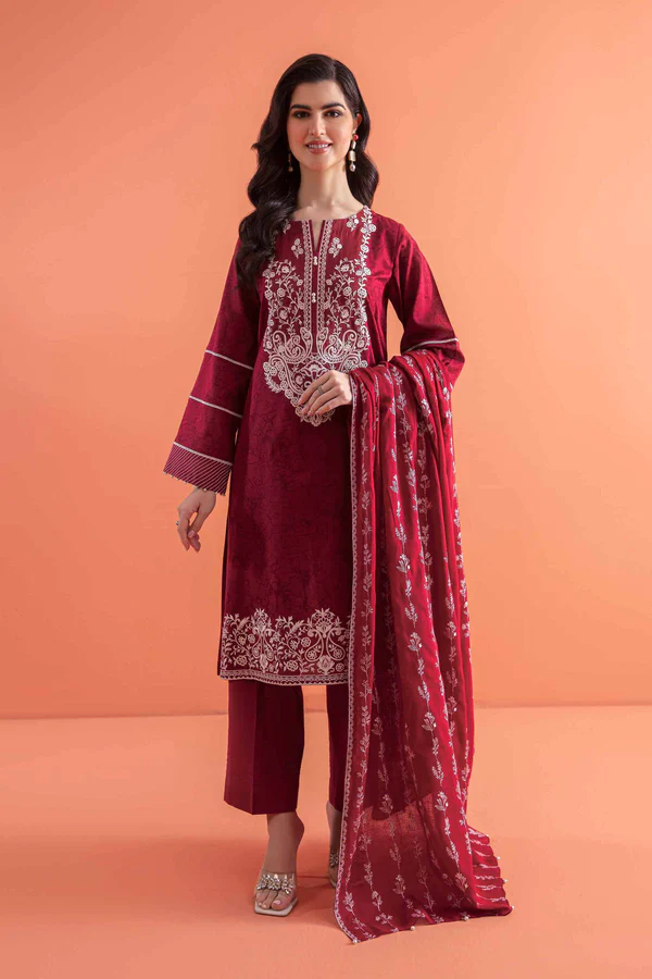 Printed Embroidered 3pc suit