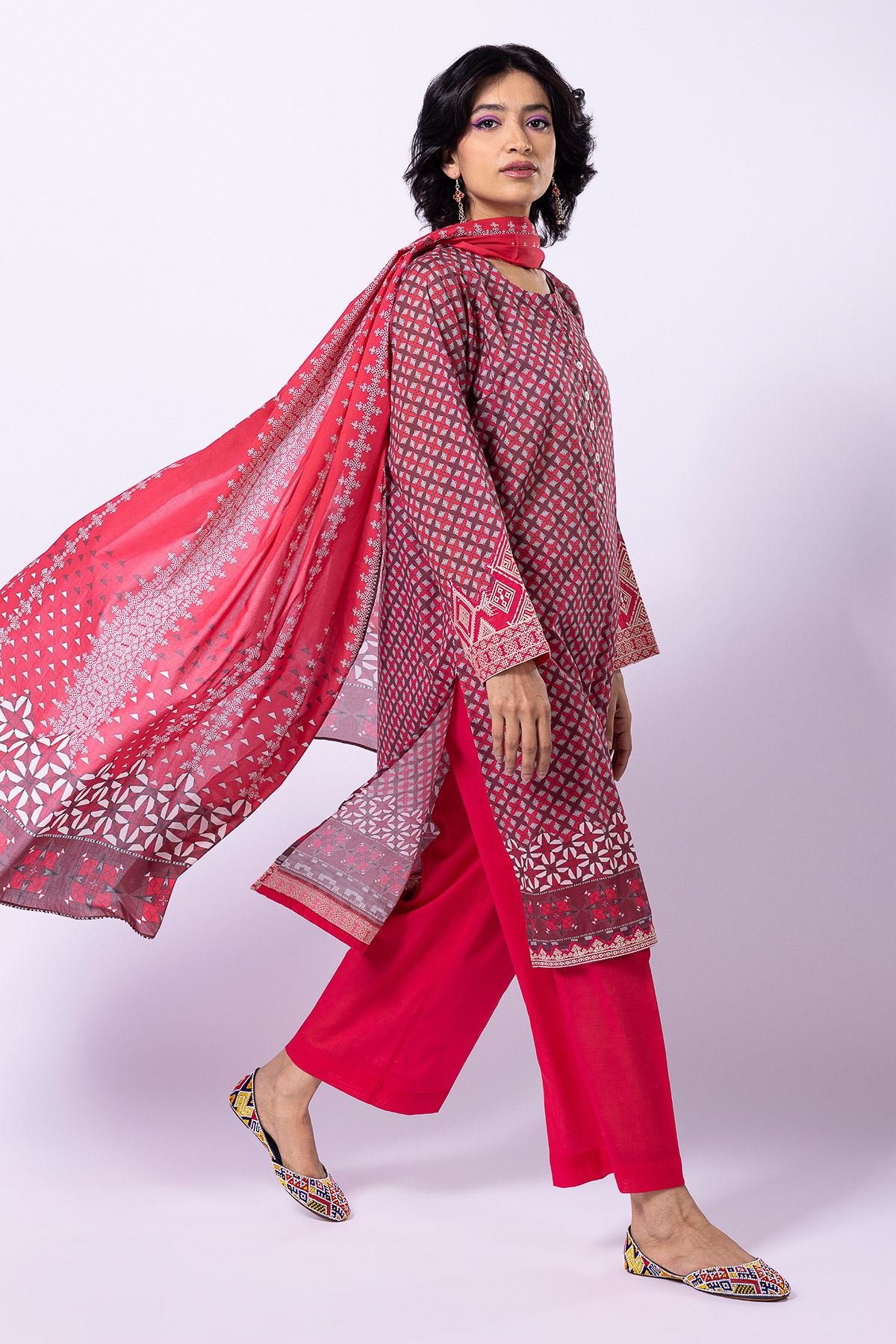 Printed Embroidered Lawn 3pc
