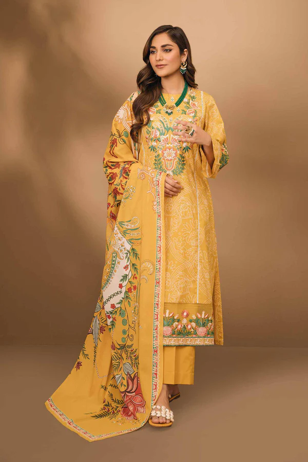 Printed Embroidered Suit 3Pc