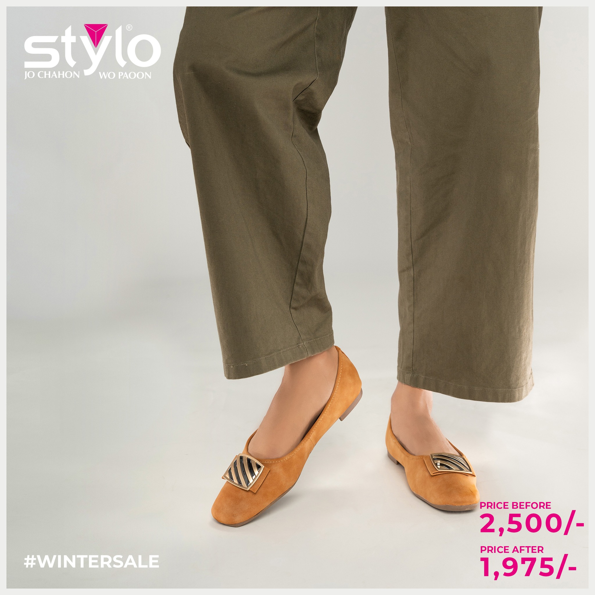 Yellow color stylish shoes on Stylo winter sale