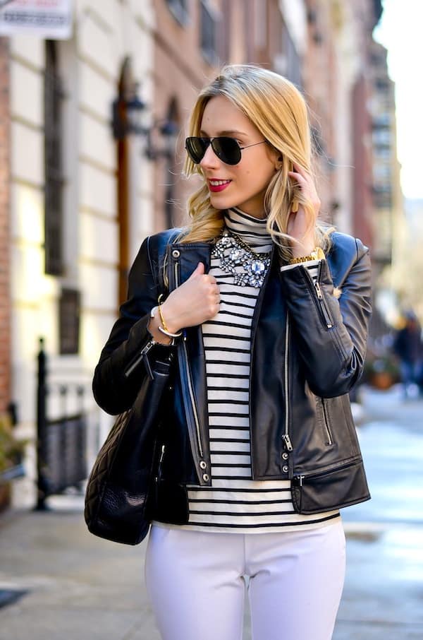 Leather jacket with scarfs