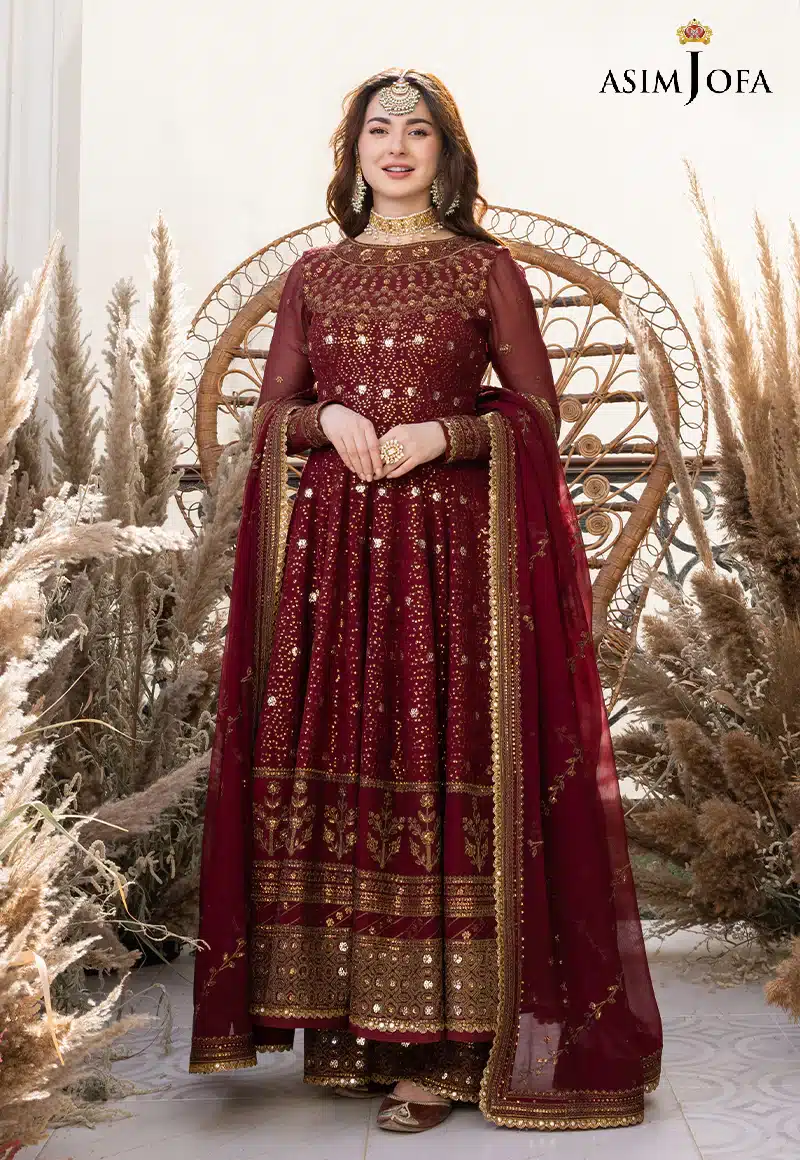 Deep Garnet color chiffon bridal dress
