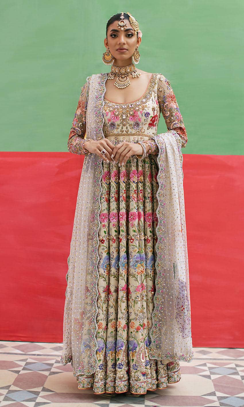 Latest Nomi Ansari Bridal Dresses Brown color