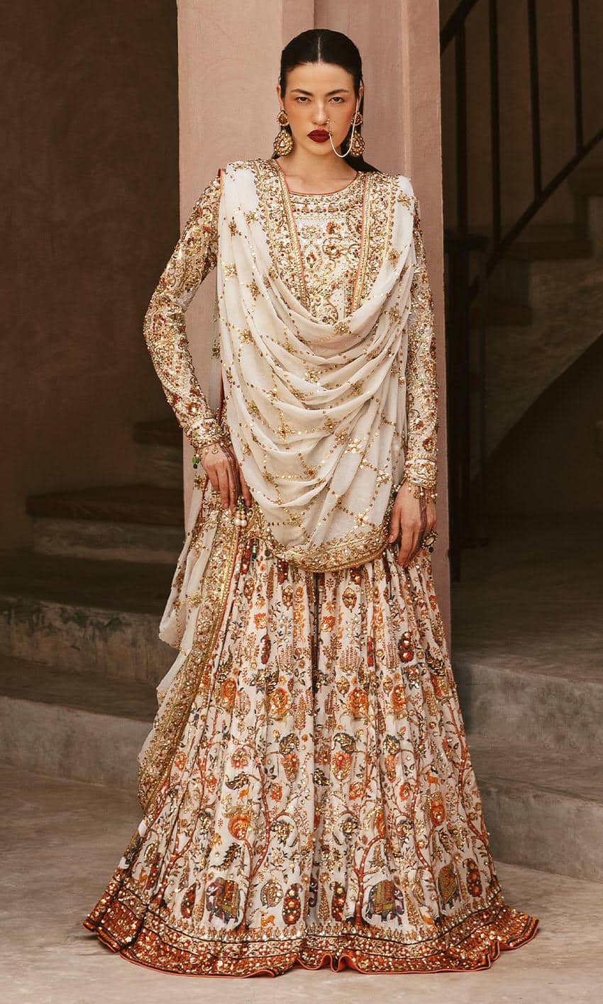 Latest Nomi Ansari Bridal Dresses Light Brown color