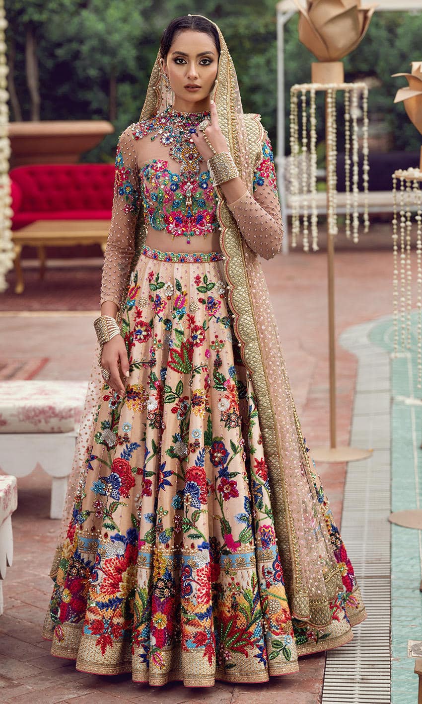 Latest Nomi Ansari Bridal Dresses Multi Brown color