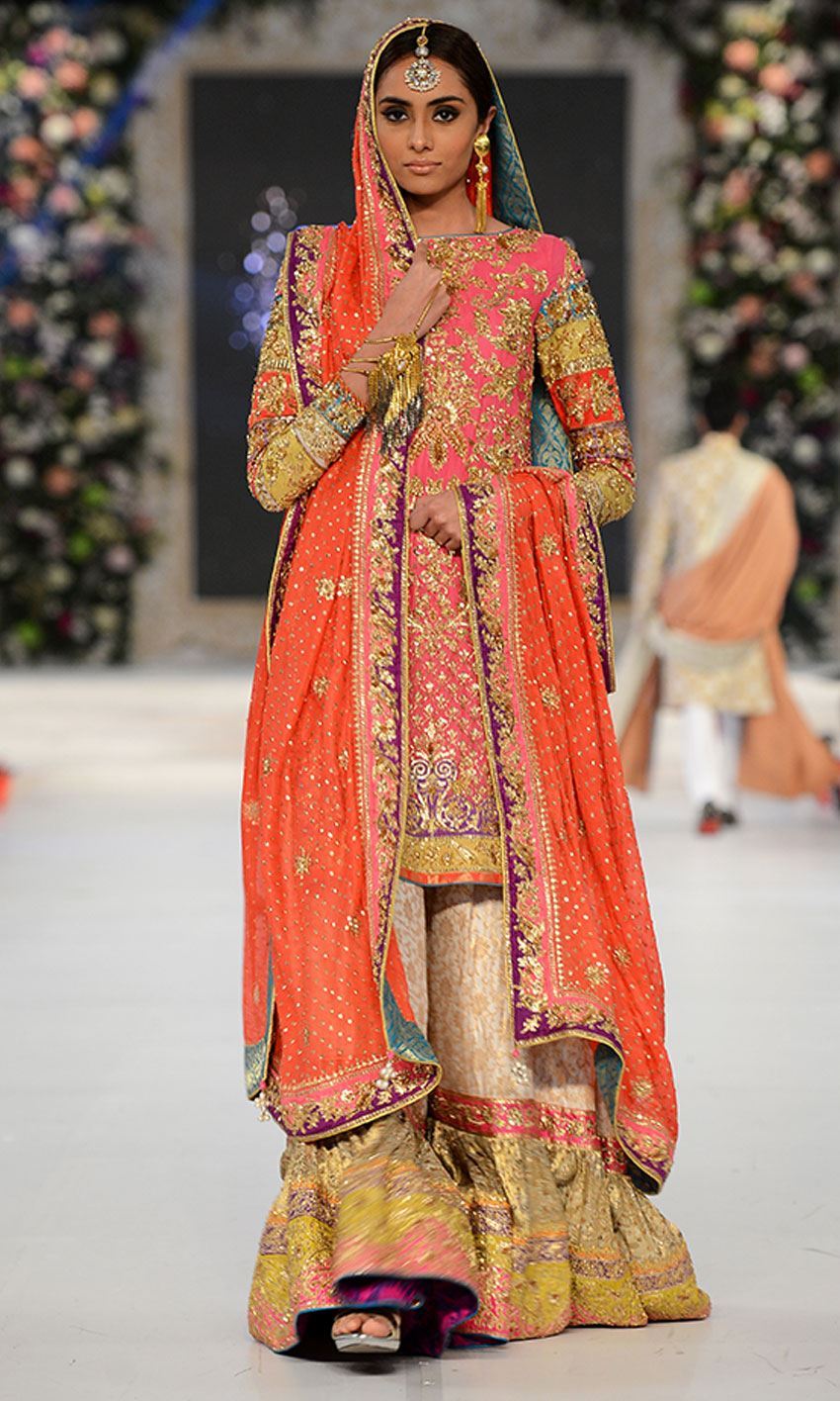 Latest Nomi Ansari Bridal Dresses Orange color