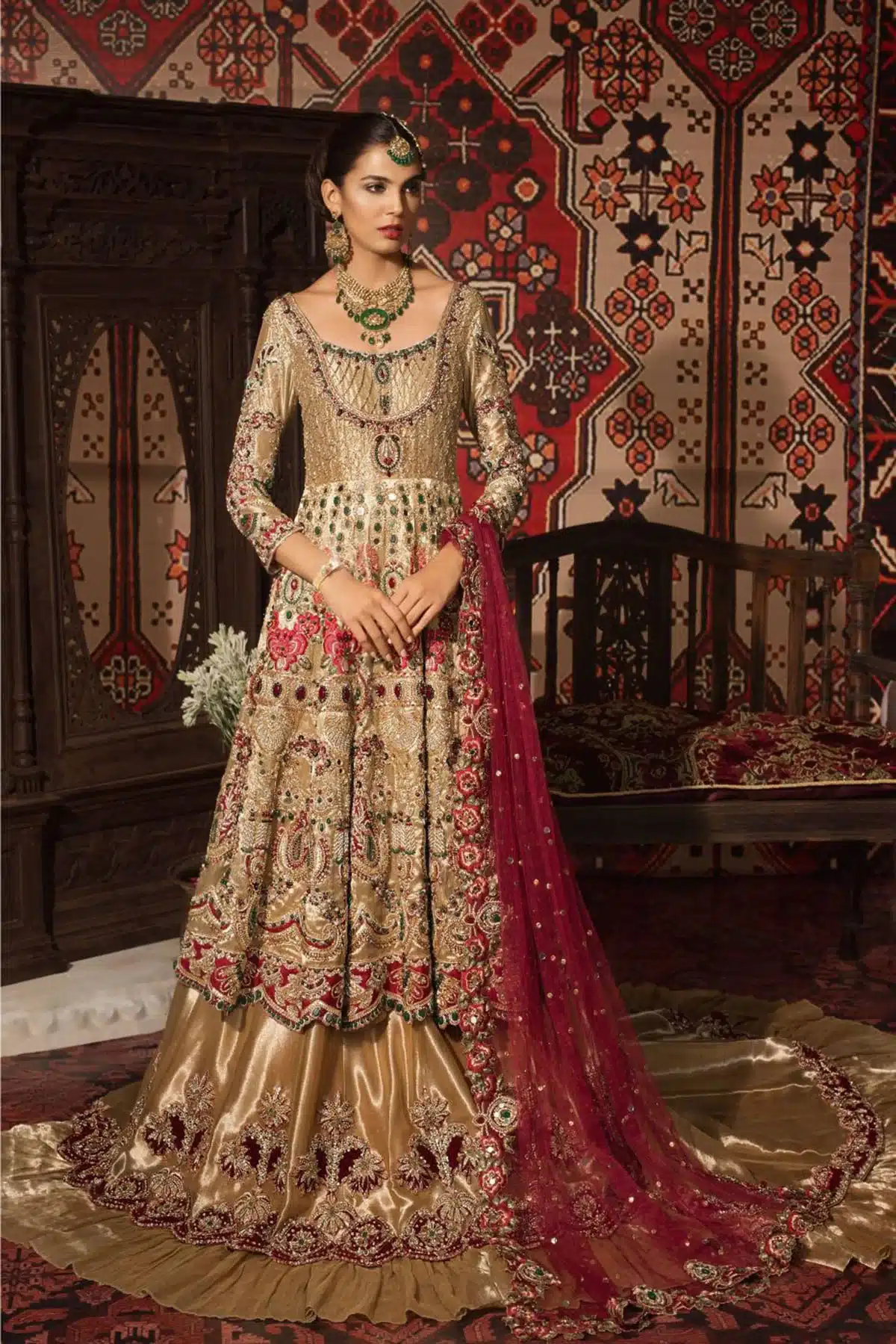Latest Saira Rizwan Bridal Dresses Brown color