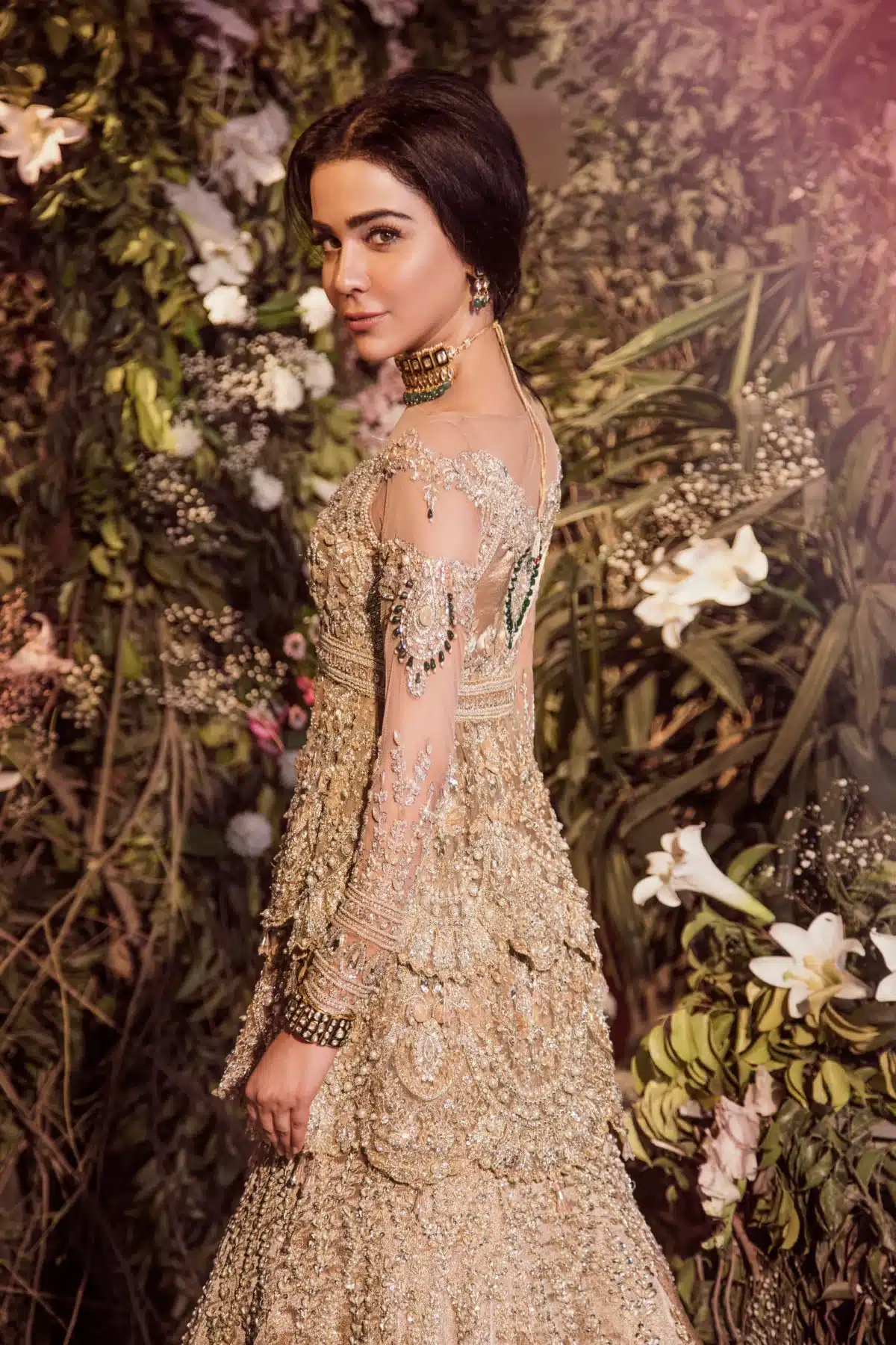 Latest Saira Rizwan Bridal Dresses Golden color