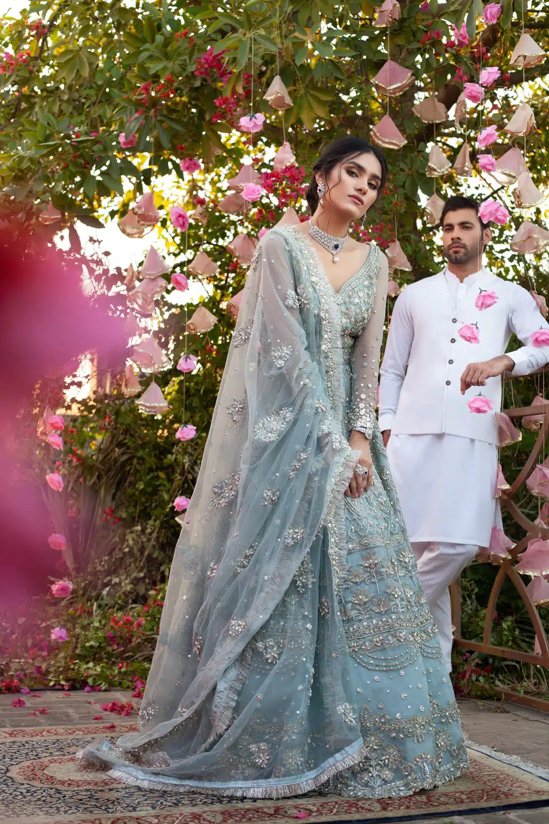 Latest Saira Rizwan Bridal Dresses Light Blue color