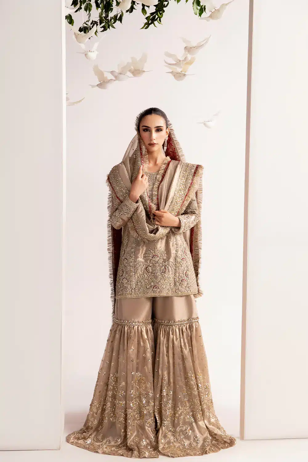 Latest Saira Rizwan Bridal Dresses Tissue color