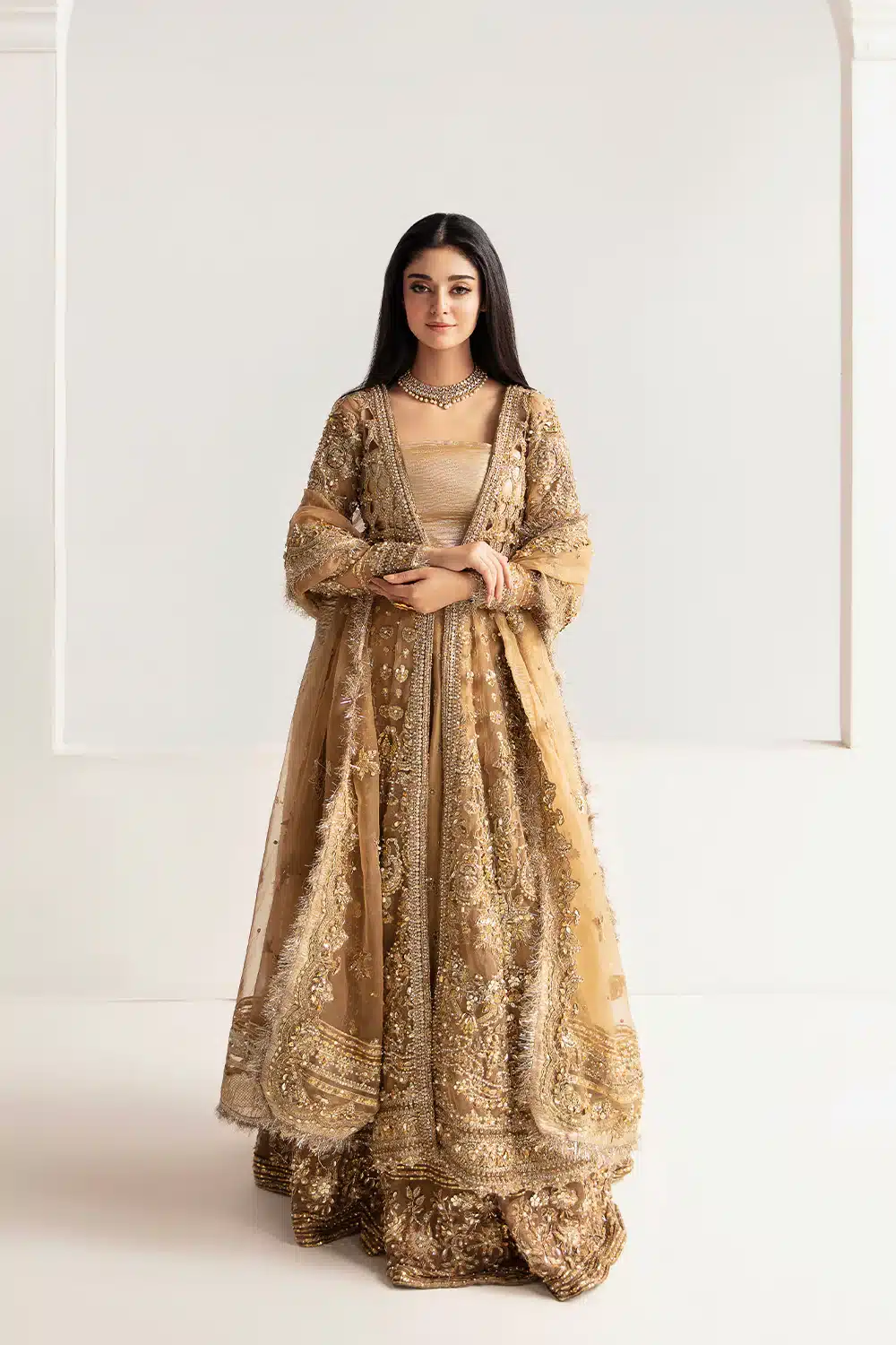 Latest Saira Rizwan Bridal Dresses light Brown color