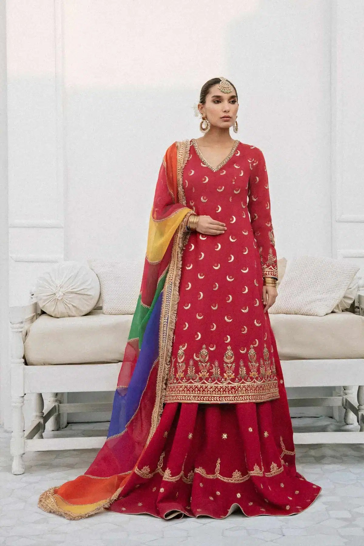 Zara Shahjahan Red color lehenga bridal dress