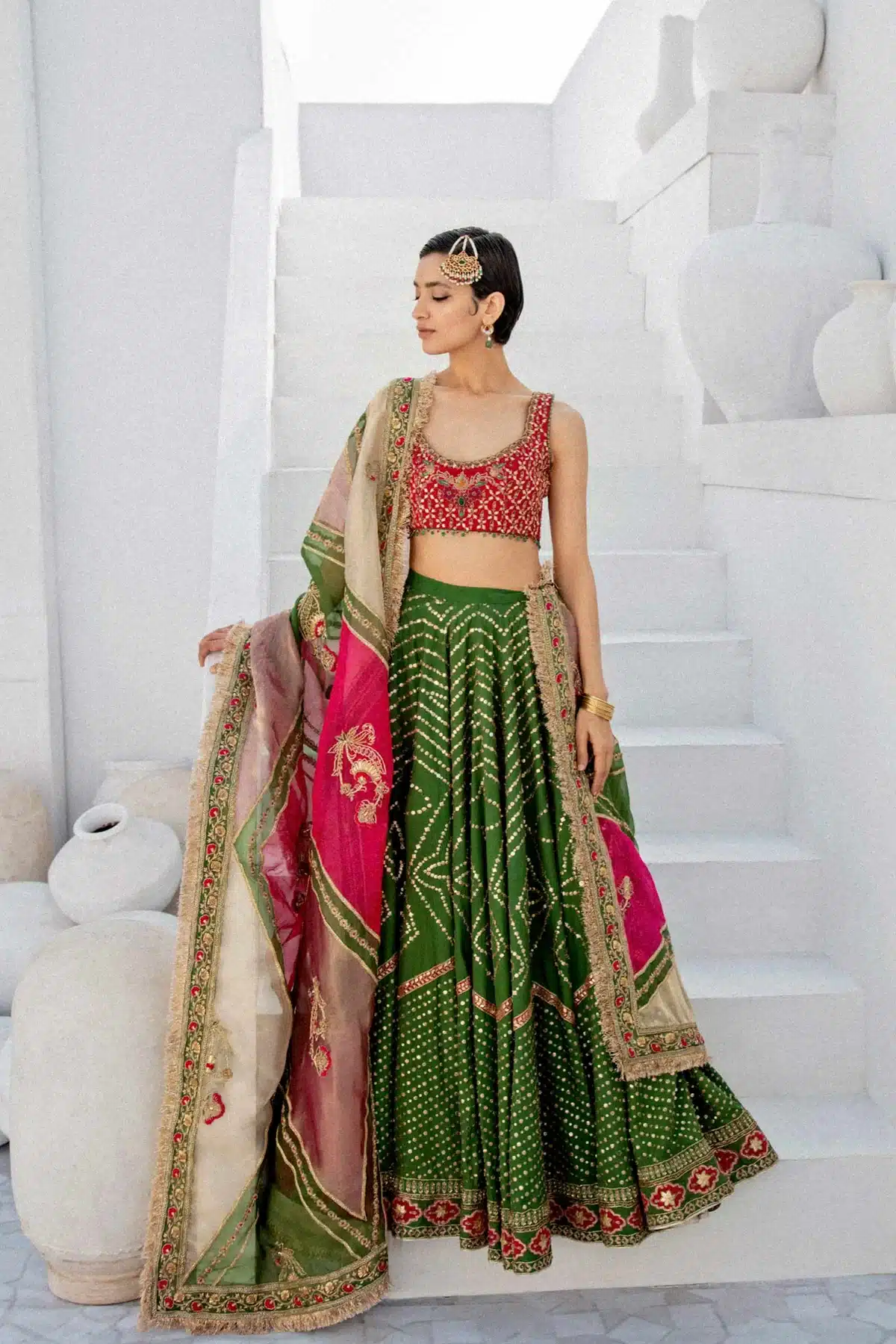 Zara Shahjahan red color lehenga choli bridal dress