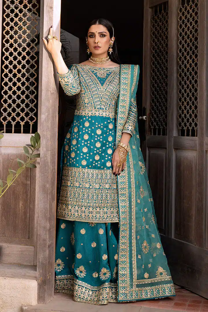 Erum Khan Bridal Dress Blue color