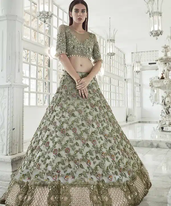 White Sand Tabasum Mughal bridal dress