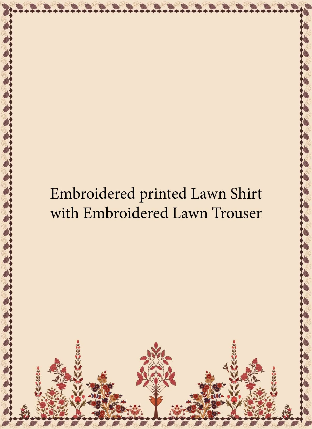 Embroidered printed lawn shirt with Embroidered lawn trouser