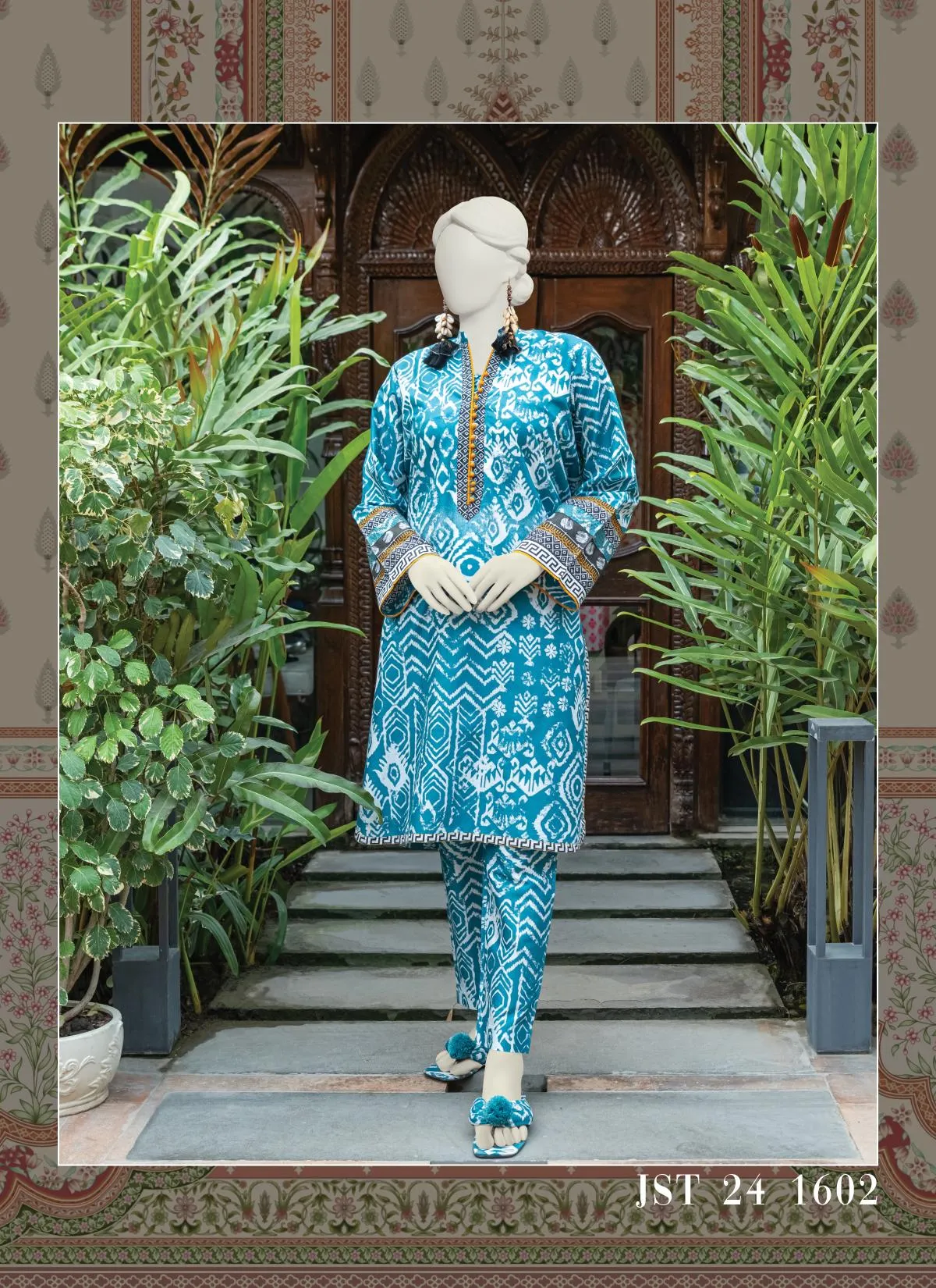 J. Printed lawn shirt and trouser