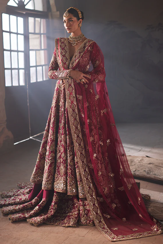 Pakistani Bridal Dressin Lehenga Gown Style